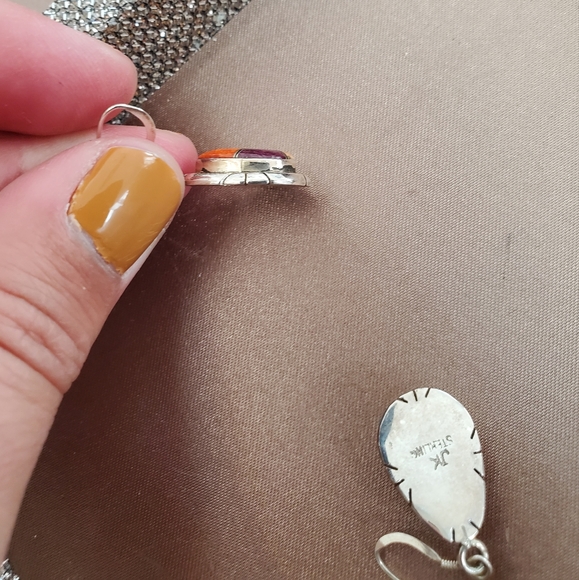 Vintage Native American Inlay Earrings - Picture 8 of 8